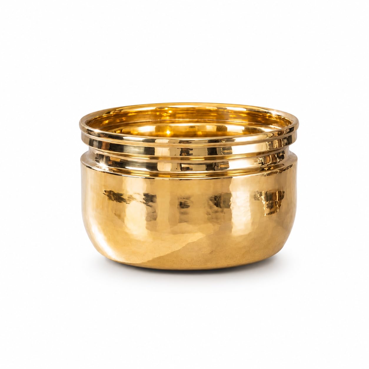 P-TAL Pure Brass Planter Pot (Medium, Golden Finish) - Handcrafted